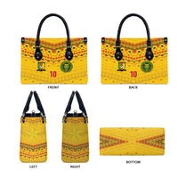 Custom Cameroon Football Leather Bag Tribal Motifs Yellow Color - Wonder Print Shop