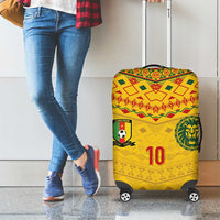 Custom Cameroon Football Luggage Cover Tribal Motifs Yellow Color - Wonder Print Shop