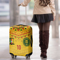 Custom Cameroon Football Luggage Cover Tribal Motifs Yellow Color - Wonder Print Shop
