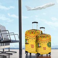 Custom Cameroon Football Luggage Cover Tribal Motifs Yellow Color - Wonder Print Shop
