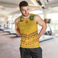 Custom Cameroon Football Men Tank Top Tribal Motifs Yellow Color - Wonder Print Shop