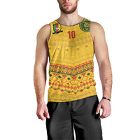 Custom Cameroon Football Men Tank Top Tribal Motifs Yellow Color - Wonder Print Shop