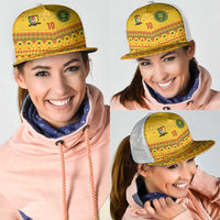 Cameroon Football Mesh Trucker Cap Tribal Motifs Yellow Color - Wonder Print Shop