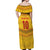 Custom Cameroon Football Off Shoulder Maxi Dress Tribal Motifs Yellow Color - Wonder Print Shop