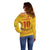 Custom Cameroon Football Off Shoulder Sweater Tribal Motifs Yellow Color - Wonder Print Shop