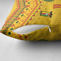 Custom Cameroon Football Pillow Cover Tribal Motifs Yellow Color - Wonder Print Shop