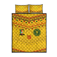 Custom Cameroon Football Quilt Bed Set Tribal Motifs Yellow Color - Wonder Print Shop
