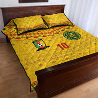 Custom Cameroon Football Quilt Bed Set Tribal Motifs Yellow Color - Wonder Print Shop