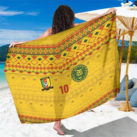 Custom Cameroon Football Sarong Tribal Motifs Yellow Color - Wonder Print Shop