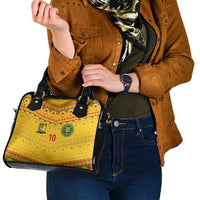 Custom Cameroon Football Shoulder Handbag Tribal Motifs Yellow Color - Wonder Print Shop