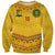 Custom Cameroon Football Sweatshirt Tribal Motifs Yellow Color - Wonder Print Shop