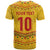 Custom Cameroon Football T Shirt Tribal Motifs Yellow Color - Wonder Print Shop