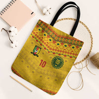 Custom Cameroon Football Tote Bag Tribal Motifs Yellow Color - Wonder Print Shop