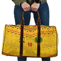 Custom Cameroon Football Travel Bag Tribal Motifs Yellow Color - Wonder Print Shop