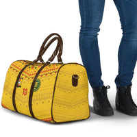 Custom Cameroon Football Travel Bag Tribal Motifs Yellow Color - Wonder Print Shop