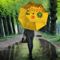 Custom Cameroon Football Umbrella Tribal Motifs Yellow Color - Wonder Print Shop