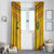 Custom Cameroon Football Window Curtain Tribal Motifs Yellow Color - Wonder Print Shop
