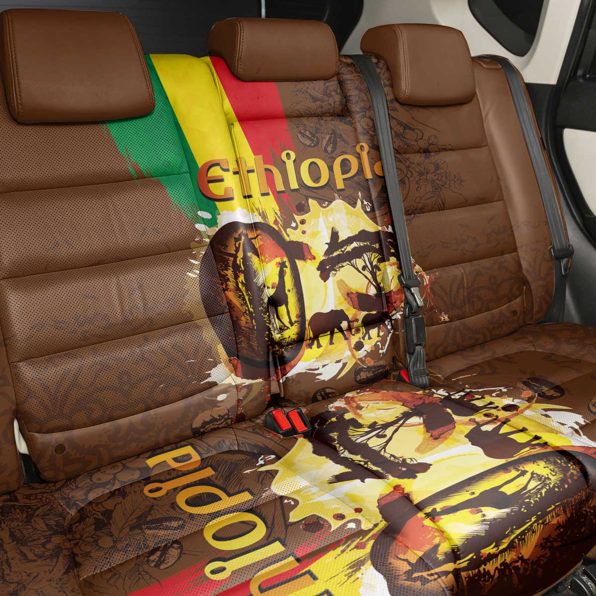 Ethiopia Culture - Proud of Coffee Back Car Seat Cover