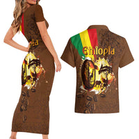 Ethiopia Culture - Proud of Coffee Couples Matching Short Sleeve Bodycon Dress and Hawaiian Shirt