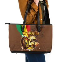 Ethiopia Culture - Proud of Coffee Leather Tote Bag