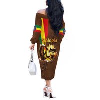Ethiopia Culture - Proud of Coffee Off The Shoulder Long Sleeve Dress