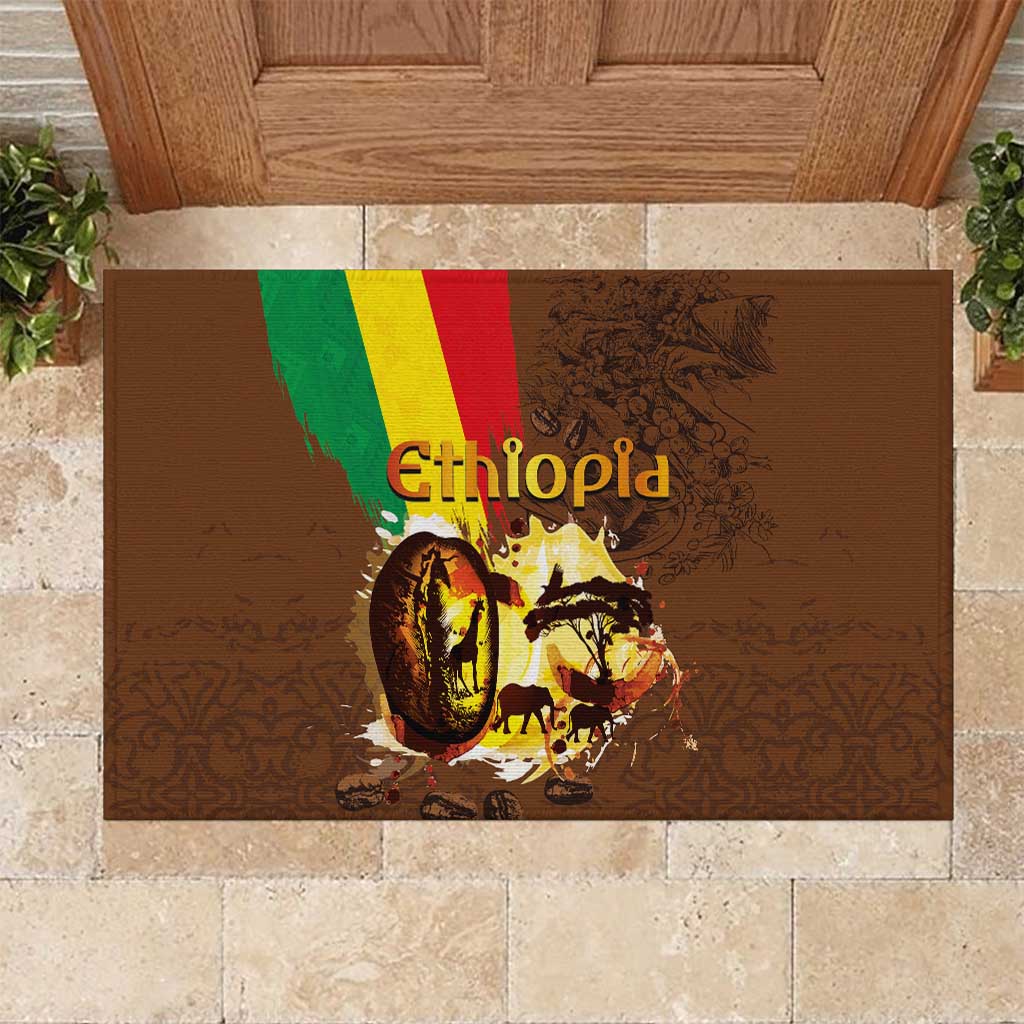 Ethiopia Culture - Proud of Coffee Rubber Doormat - Wonder Print Shop