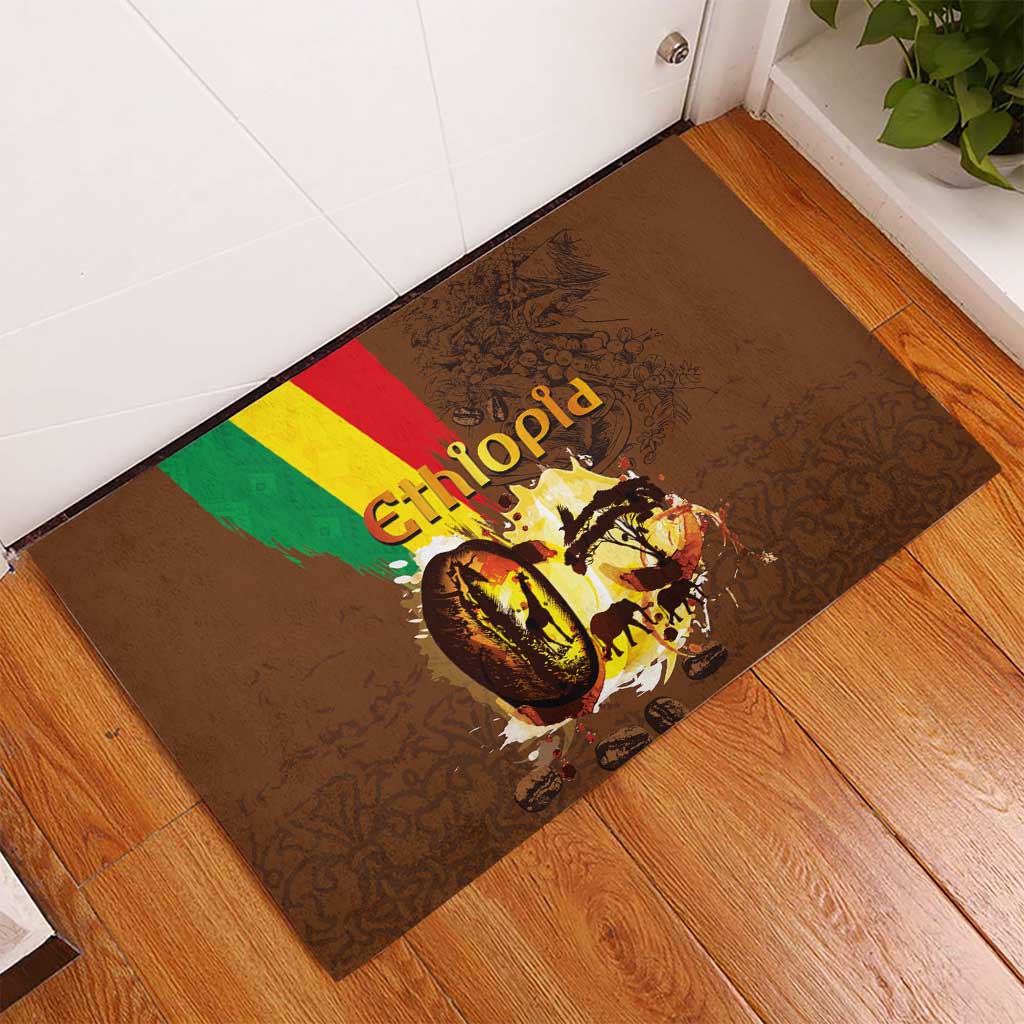 Ethiopia Culture - Proud of Coffee Rubber Doormat - Wonder Print Shop