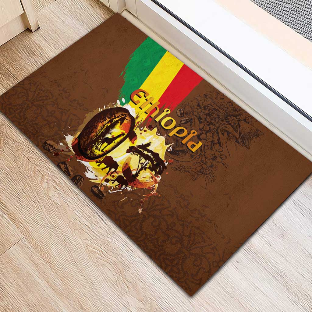 Ethiopia Culture - Proud of Coffee Rubber Doormat - Wonder Print Shop
