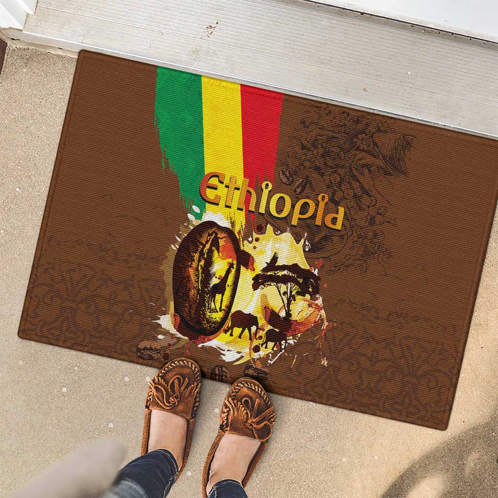 Ethiopia Culture - Proud of Coffee Rubber Doormat - Wonder Print Shop