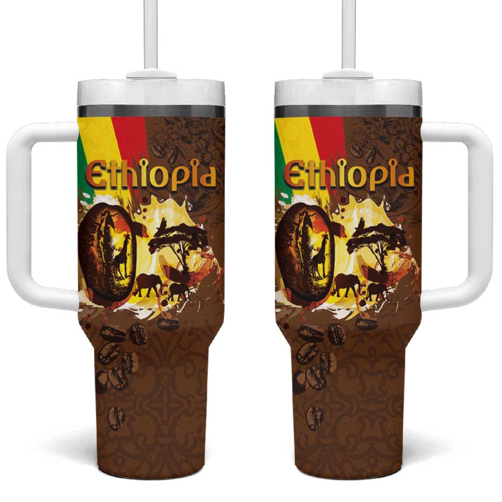 Ethiopia Culture - Proud of Coffee Tumbler With Handle - Wonder Print Shop