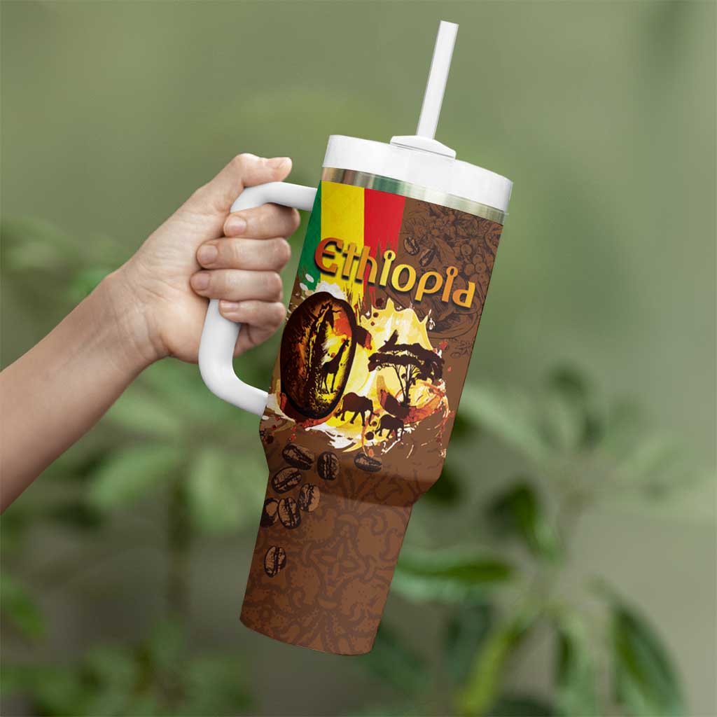 Ethiopia Culture - Proud of Coffee Tumbler With Handle - Wonder Print Shop