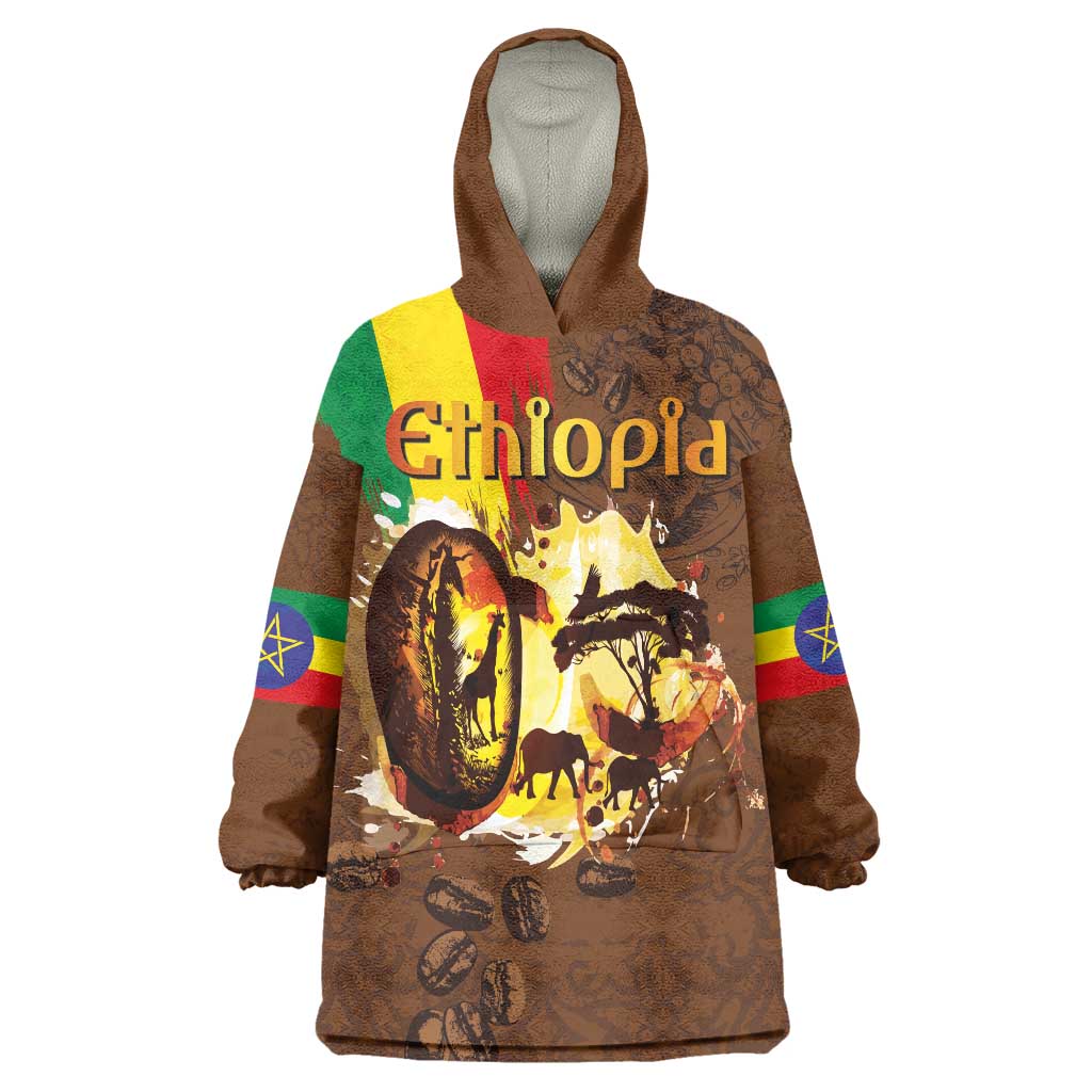 Ethiopia Culture - Proud of Coffee Wearable Blanket Hoodie - Wonder Print Shop
