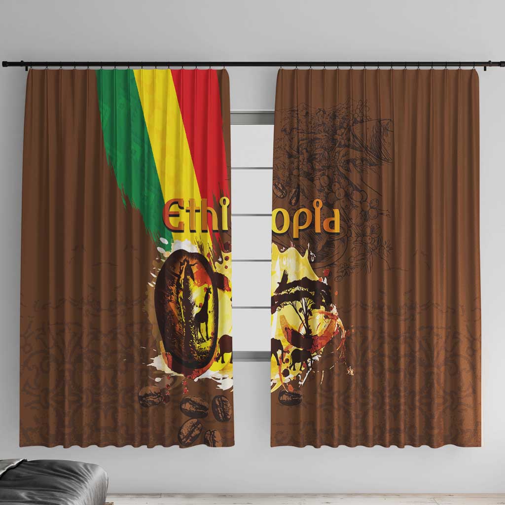 Ethiopia Culture - Proud of Coffee Window Curtain - Wonder Print Shop