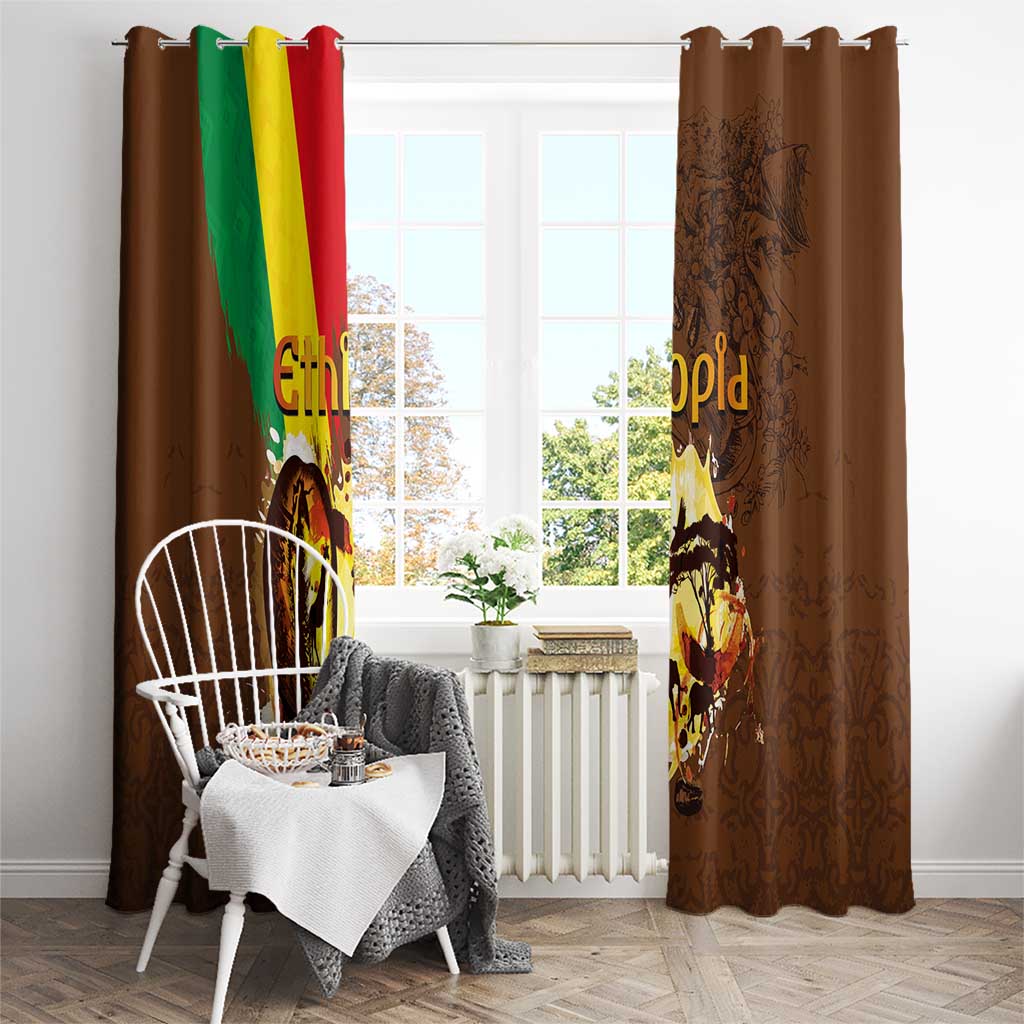 Ethiopia Culture - Proud of Coffee Window Curtain - Wonder Print Shop
