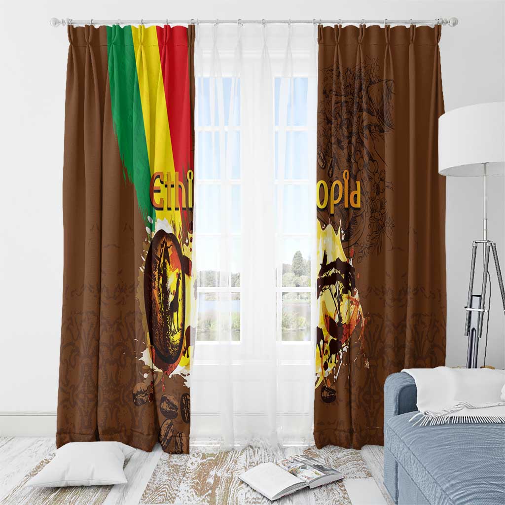 Ethiopia Culture - Proud of Coffee Window Curtain - Wonder Print Shop