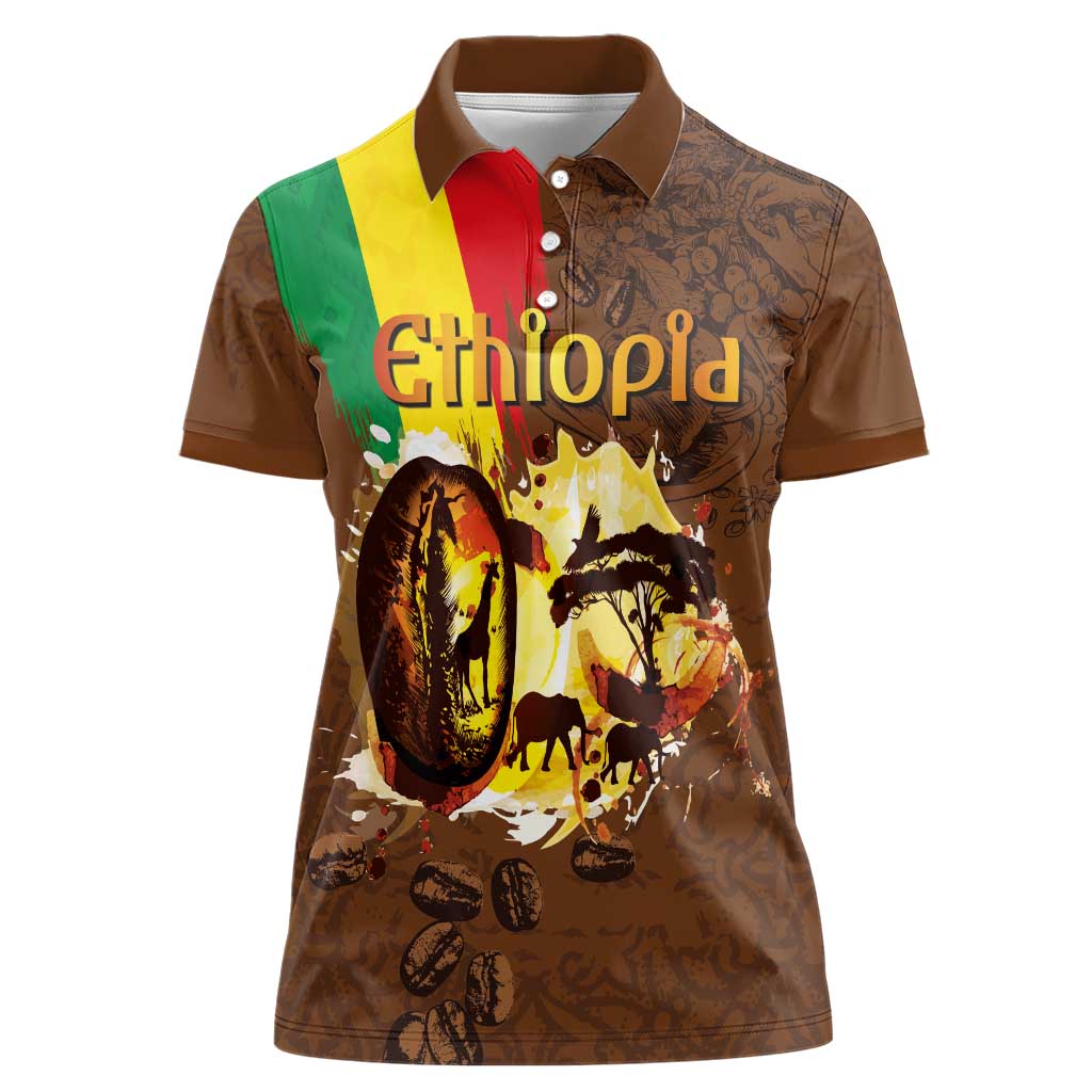 Ethiopia Culture - Proud of Coffee Women Polo Shirt - Wonder Print Shop
