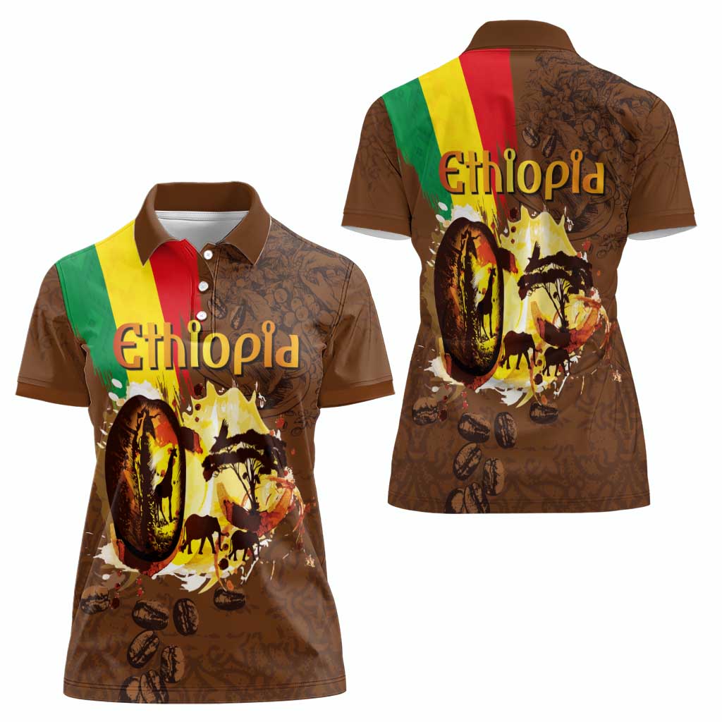 Ethiopia Culture - Proud of Coffee Women Polo Shirt - Wonder Print Shop