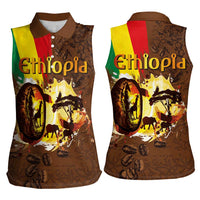 Ethiopia Culture - Proud of Coffee Women Sleeveless Polo Shirt - Wonder Print Shop