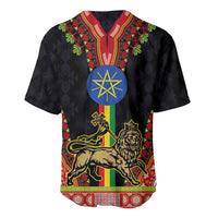 Ethiopia Culture Baseball Jersey Lion of Judah with The Star Seal - Dashiki Style