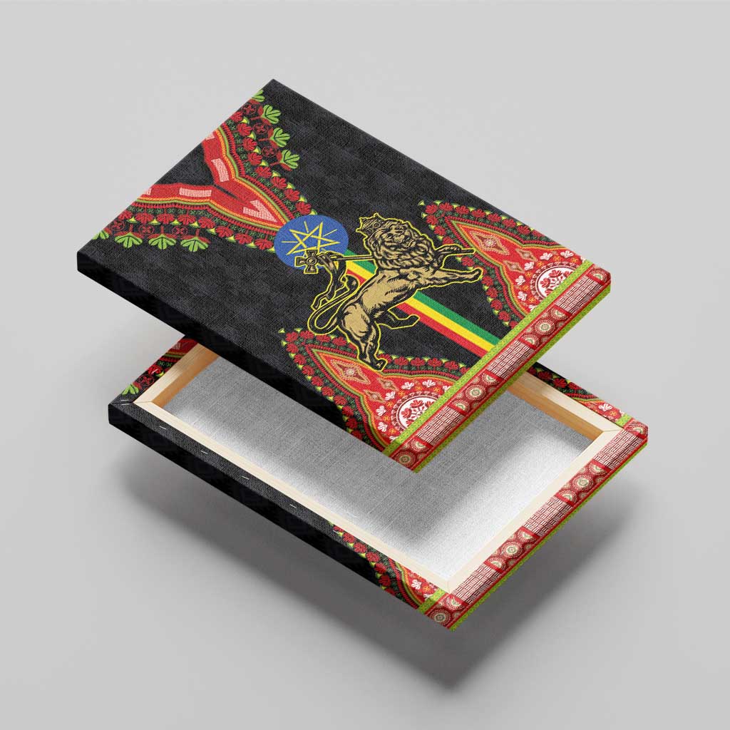 Ethiopia Culture Canvas Wall Art Lion of Judah with The Star Seal - Dashiki Style