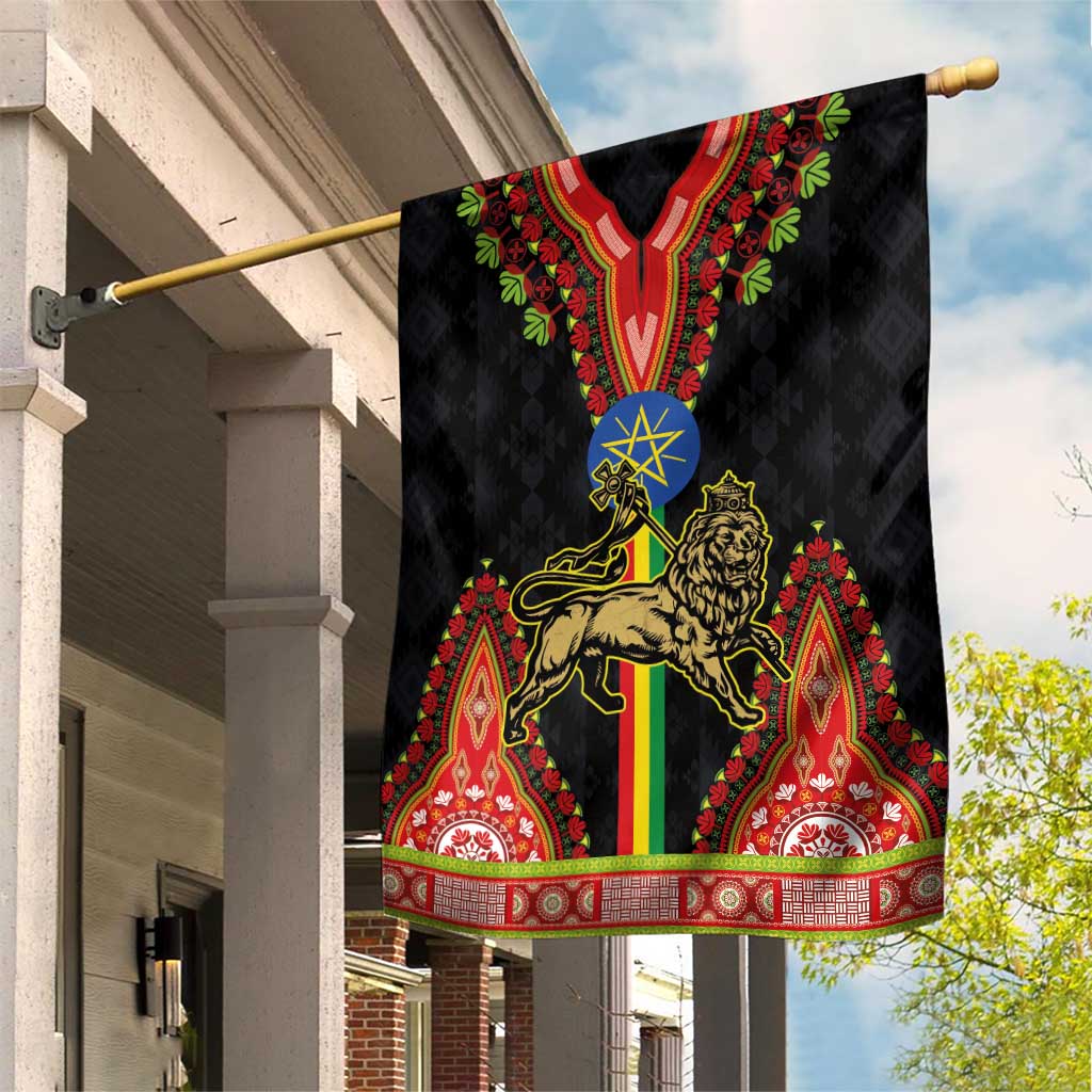 Ethiopia Culture Garden Flag Lion of Judah with The Star Seal - Dashiki Style