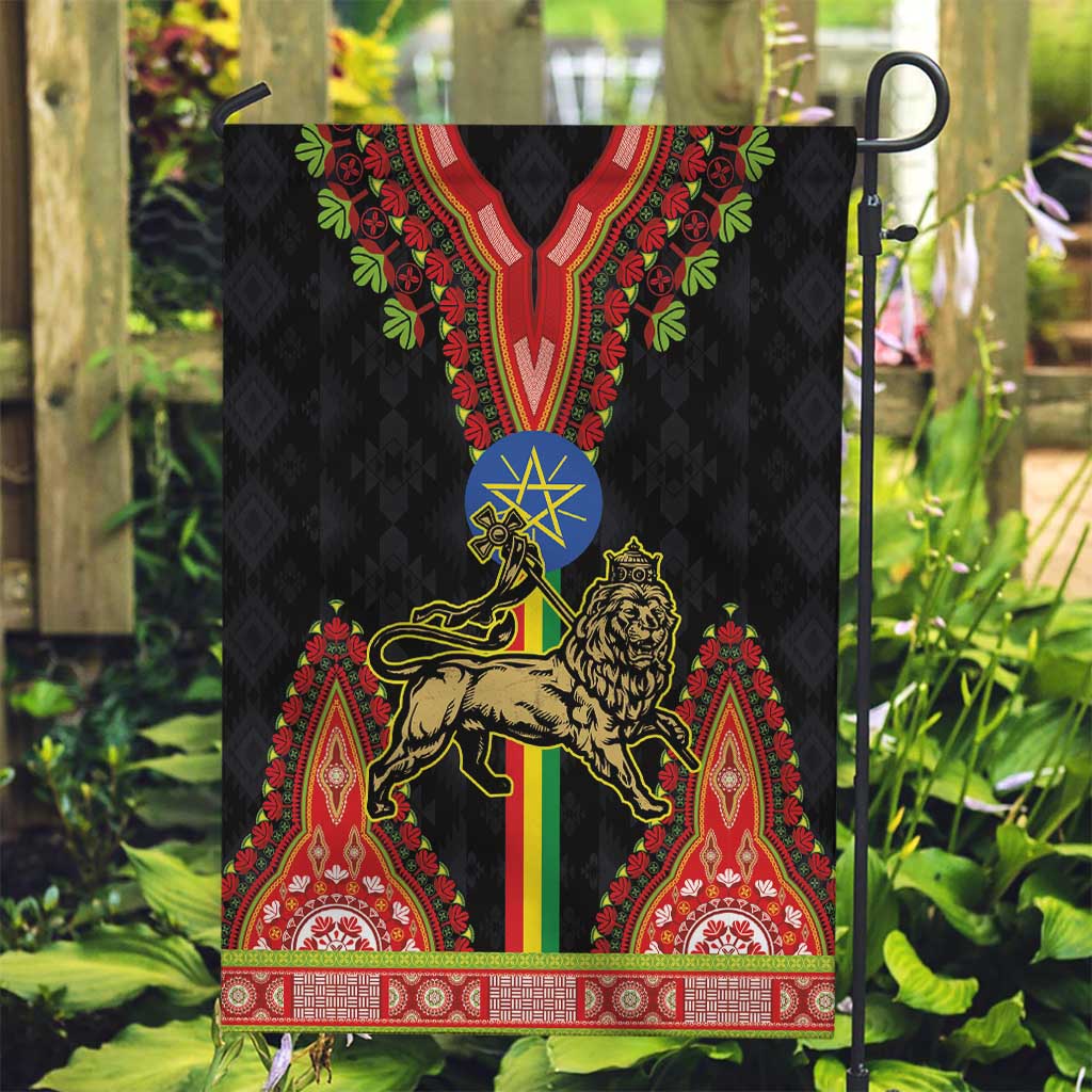 Ethiopia Culture Garden Flag Lion of Judah with The Star Seal - Dashiki Style