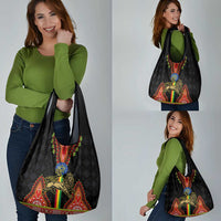 Ethiopia Culture Grocery Bag Lion of Judah with The Star Seal - Dashiki Style
