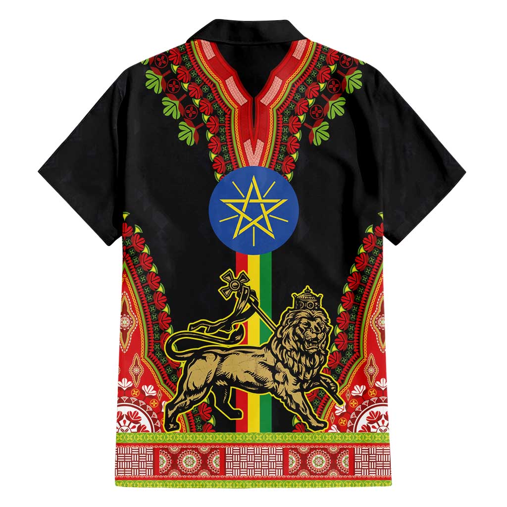 Ethiopia Culture Hawaiian Shirt Lion of Judah with The Star Seal - Dashiki Style