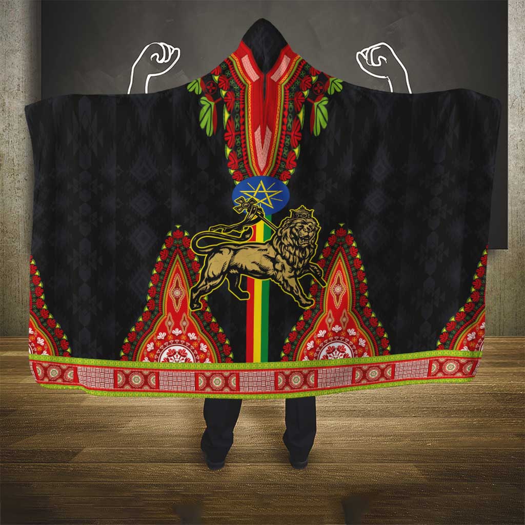 Ethiopia Culture Hooded Blanket Lion of Judah with The Star Seal - Dashiki Style