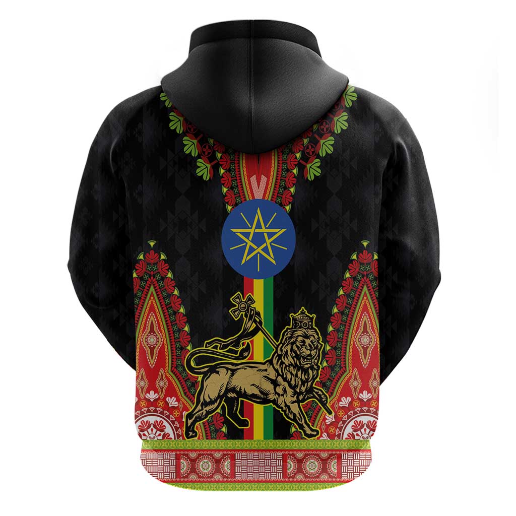 Ethiopia Culture Hoodie Lion of Judah with The Star Seal - Dashiki Style