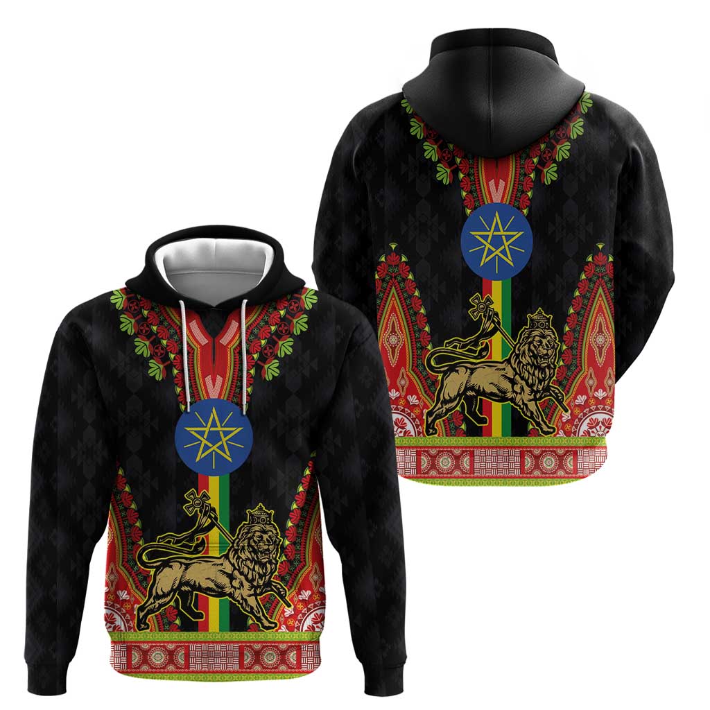 Ethiopia Culture Hoodie Lion of Judah with The Star Seal - Dashiki Style