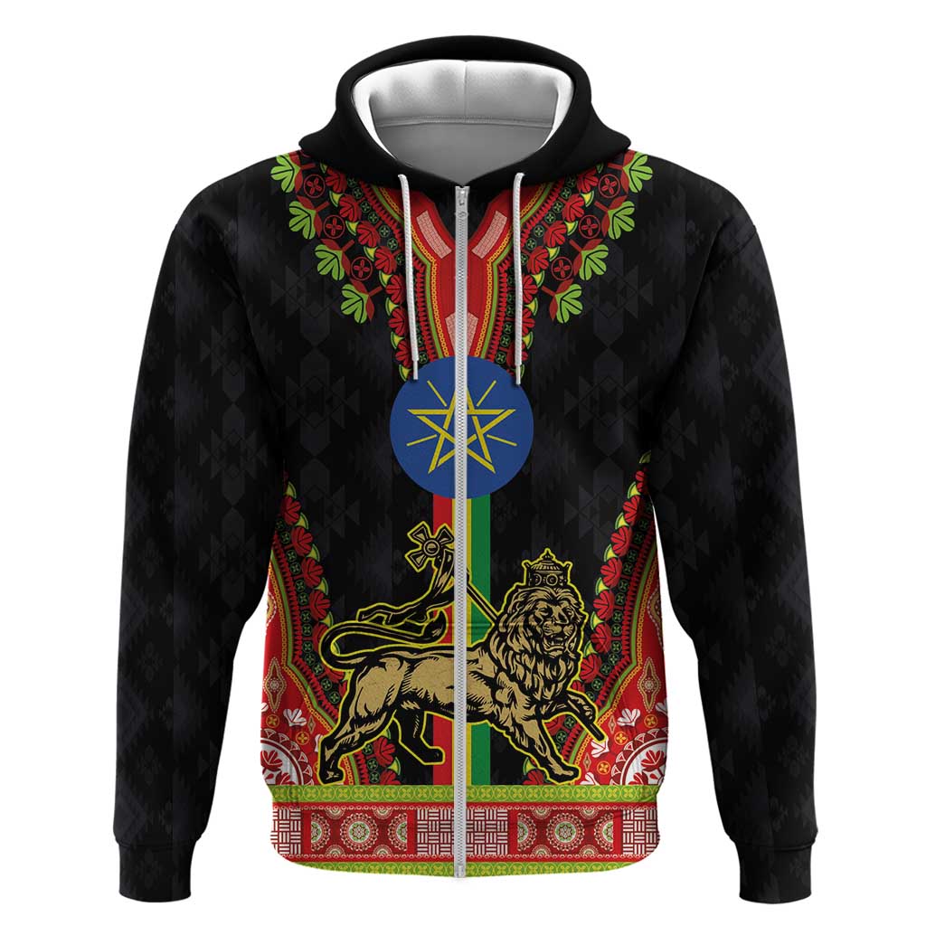 Ethiopia Culture Hoodie Lion of Judah with The Star Seal - Dashiki Style