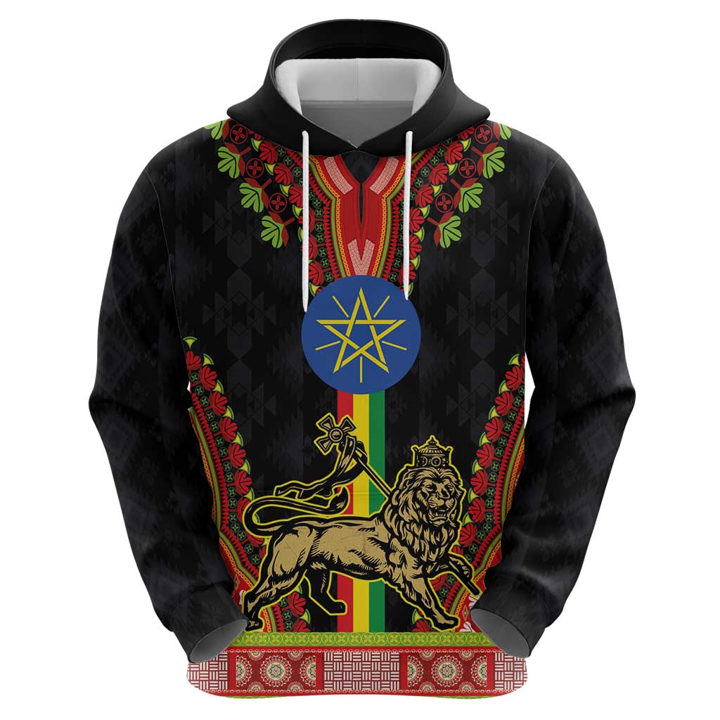 Ethiopia Culture Hoodie Lion of Judah with The Star Seal - Dashiki Style