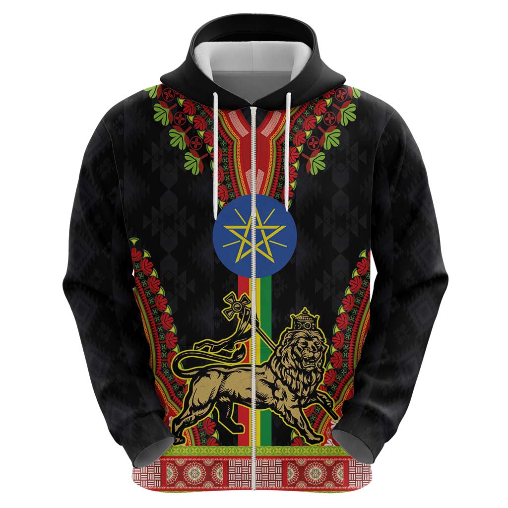 Ethiopia Culture Hoodie Lion of Judah with The Star Seal - Dashiki Style